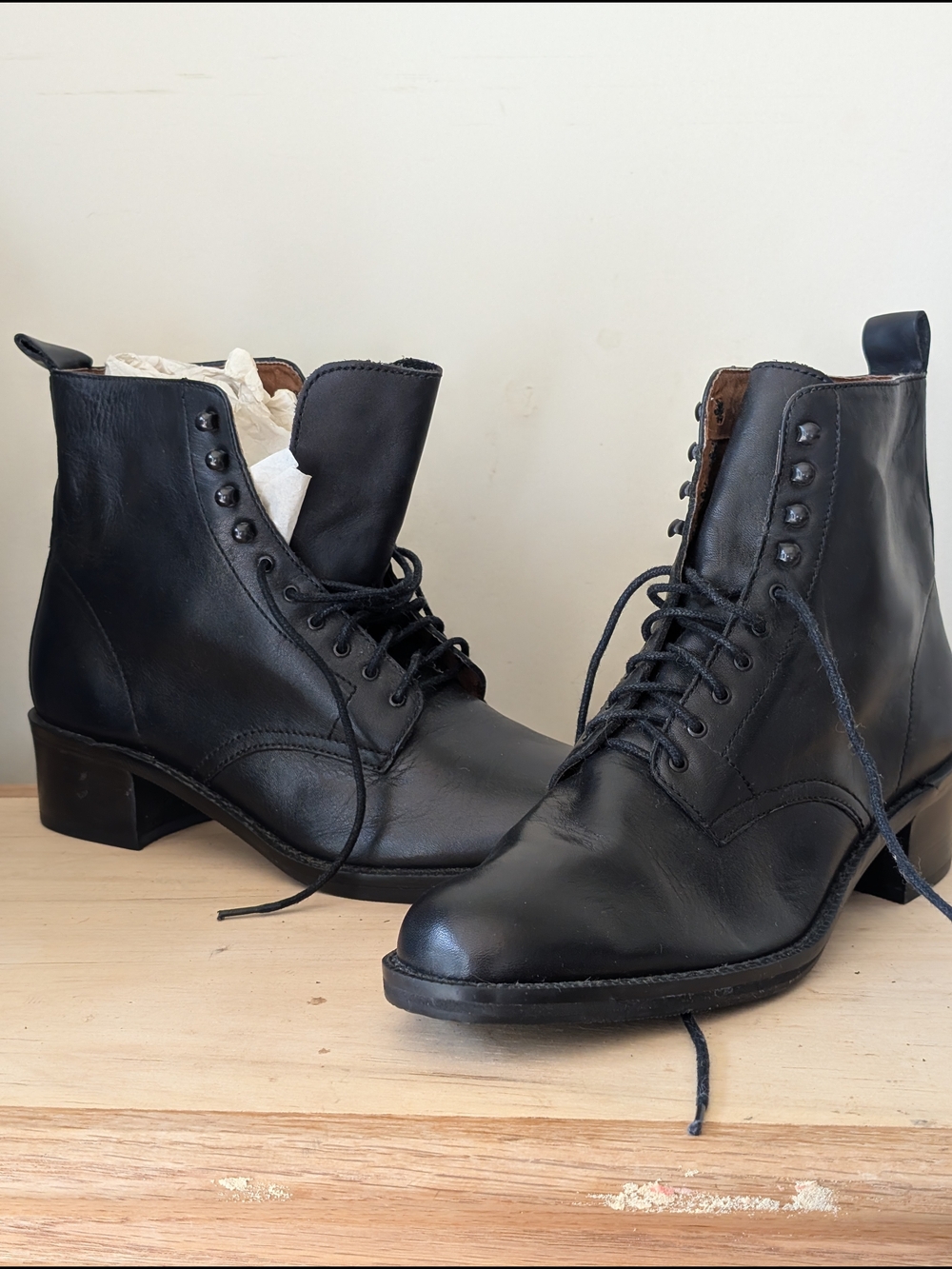 Vintage Hunt Club Leather Whitney Lace-Up Boots